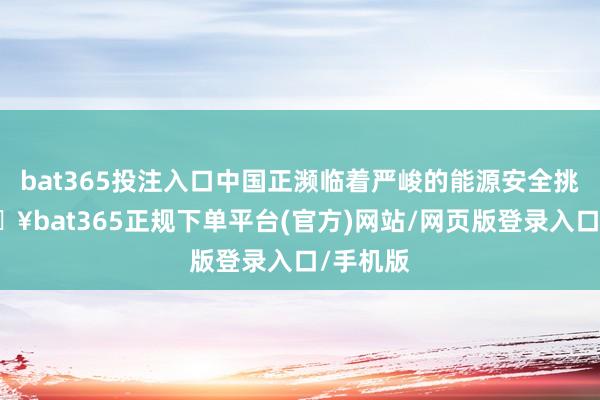 bat365投注入口中国正濒临着严峻的能源安全挑战-🔥bat365正规下单平台(官方)网站/网页版登录入口/手机版