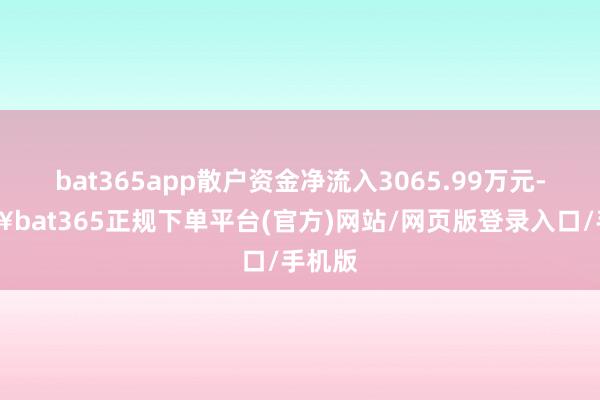 bat365app散户资金净流入3065.99万元-🔥bat365正规下单平台(官方)网站/网页版登录入口/手机版