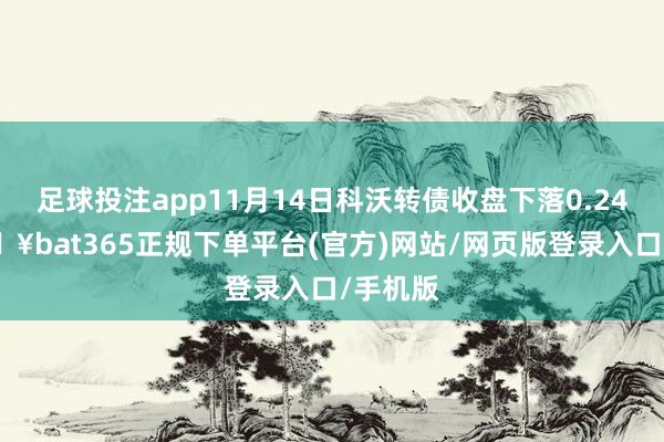 足球投注app11月14日科沃转债收盘下落0.24%-🔥bat365正规下单平台(官方)网站/网页版登录入口/手机版